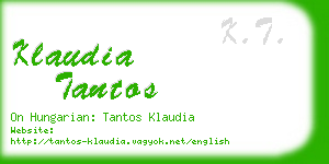 klaudia tantos business card